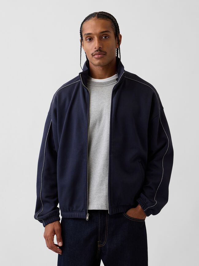 Heavyweight Oversized Zip Jacket gap heavyweight oversized zip jacket