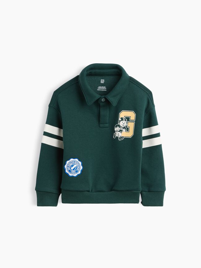 Baby & Toddler VintageSoft Varsity Logo Polo Sweatshirt gap baby toddler vintagesoft varsity logo polo sweatshirt