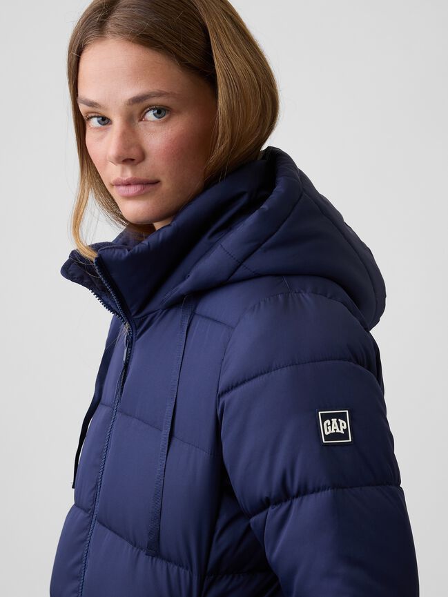 Relaxed Midi Puffer Coat gap relaxed midi puffer coat