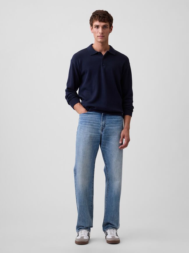 بلوزة بولو كم طويل gap بلوزة بولو كم طويل