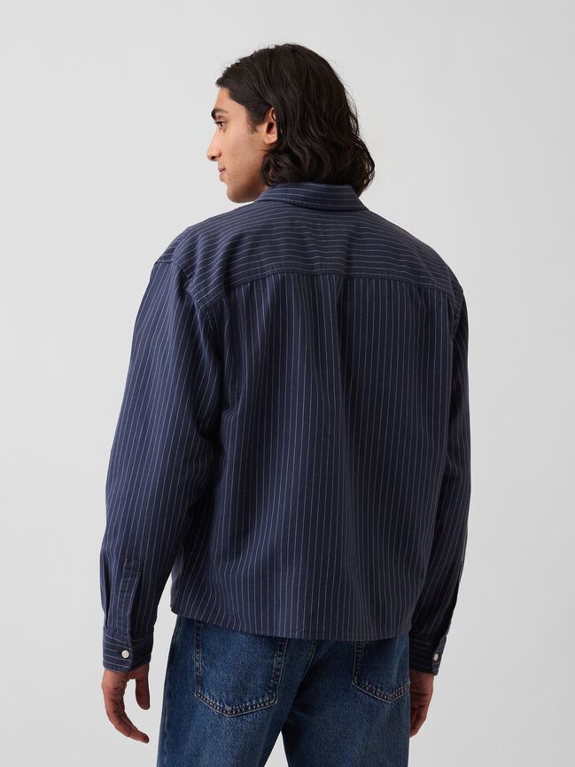 Relaxed Crop Straight-Hem Oxford Shirt gap relaxed crop straight hem oxford shirt