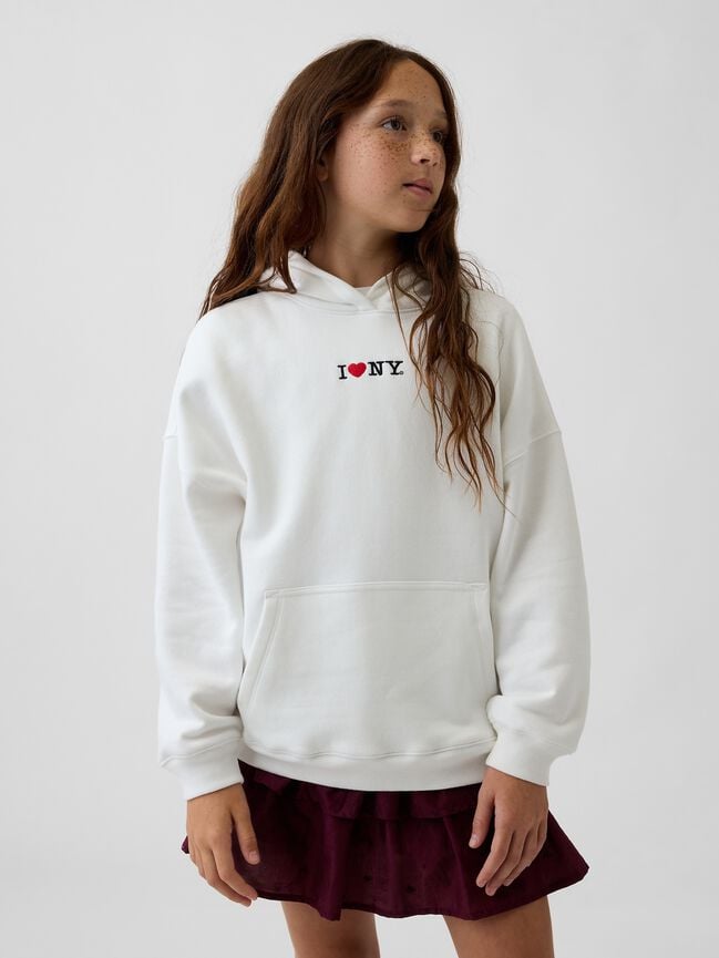 Kids VintageSoft Oversized I Heart NY Hoodie gap kids vintagesoft oversized i heart ny hoodie