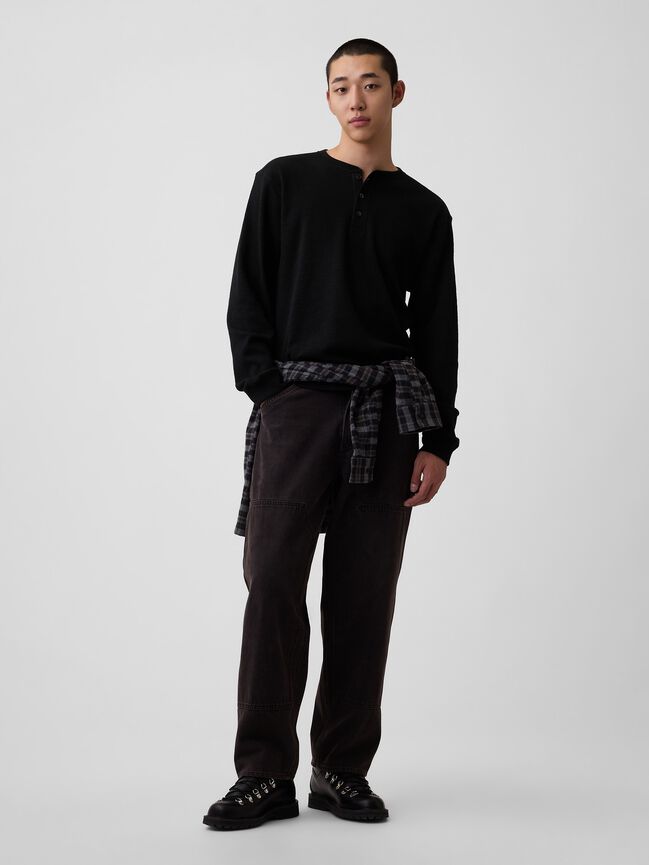 Relaxed Henley T-Shirt gap relaxed henley t shirt