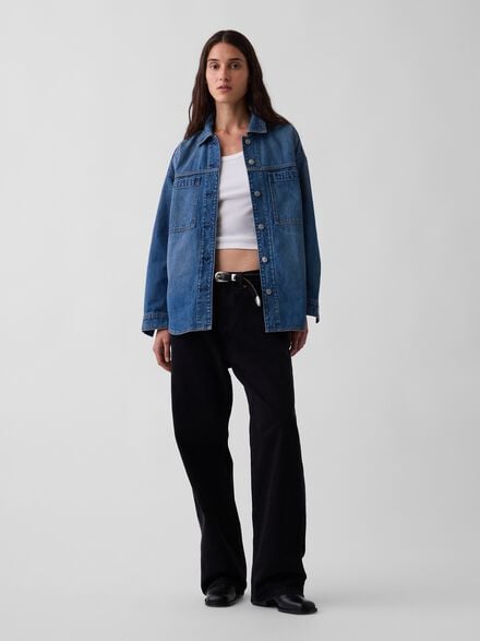 gap denim oversized shirt jacket gap denim oversized shirt jacket