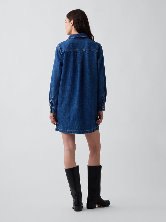 Denim Mini Shift Dress gap denim mini shift dress