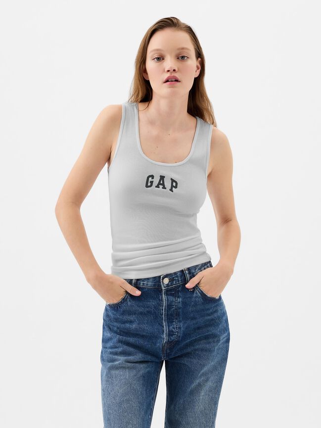 Gap Logo Ribbed Tank Top (2-Pack) gap logo ribbed tank top 2 pack
