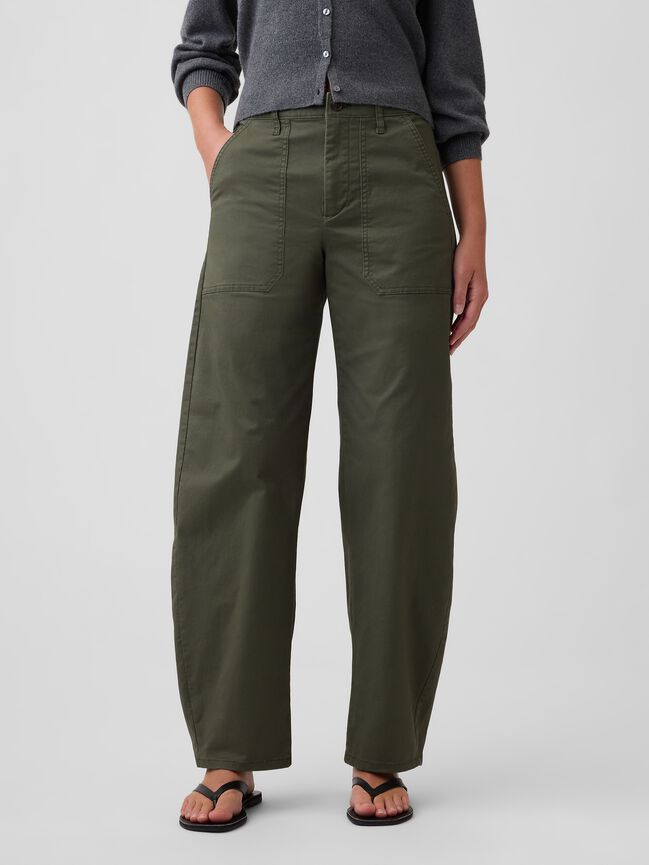Mid Rise Barrel Khakis gap mid rise barrel khakis