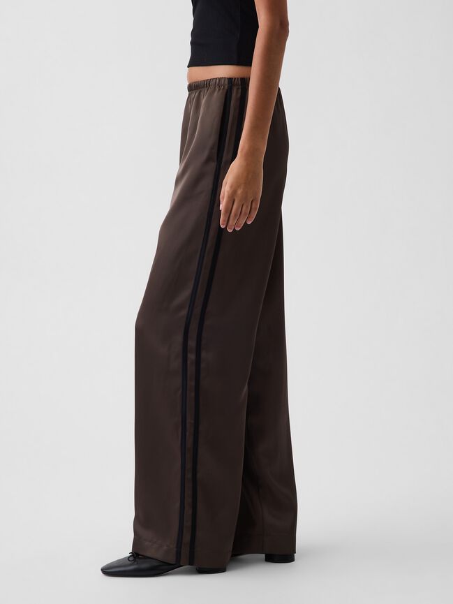 Satin Easy Wide-Leg Pants gap satin easy wide leg pants