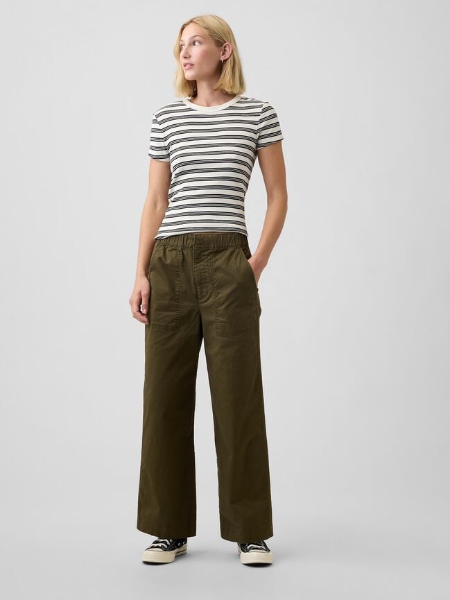 Mid Rise Wide-Leg Khakis gap mid rise wide leg khakis