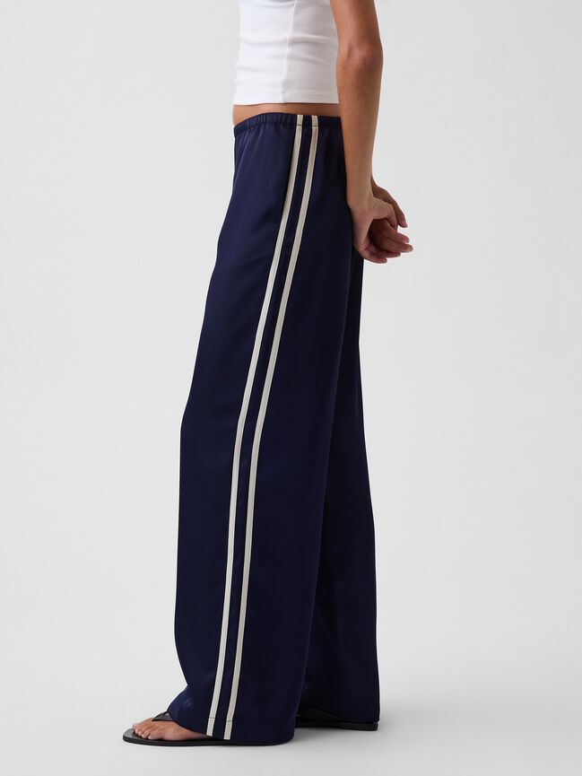 Satin Easy Wide-Leg Pants gap satin easy wide leg pants