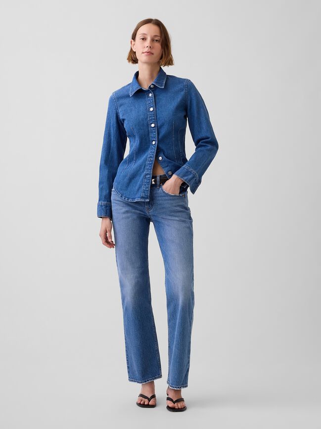 Mid Rise Relaxed Straight Jeans gap mid rise relaxed straight jeans