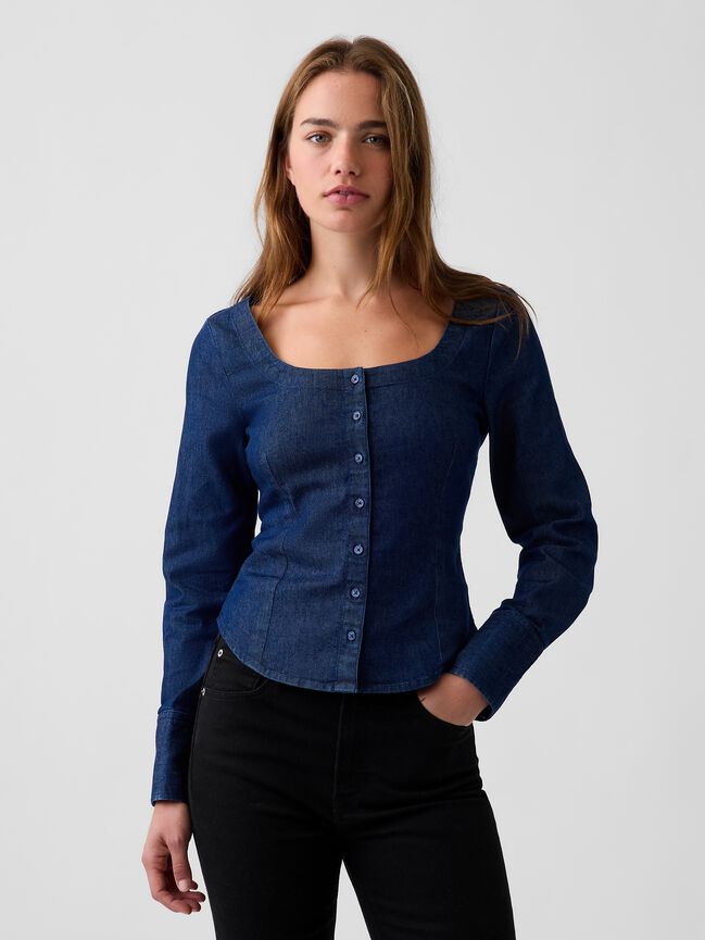 قميص كم طويل gap قميص كم طويل
