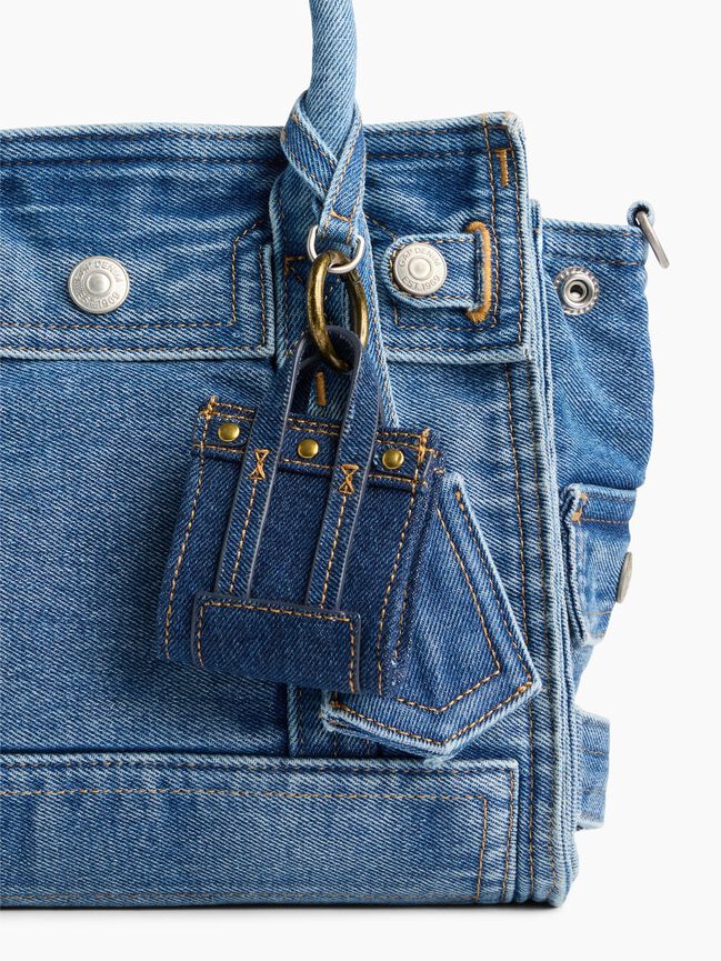 Denim Headphone Case Bag Charm gap denim headphone case bag charm