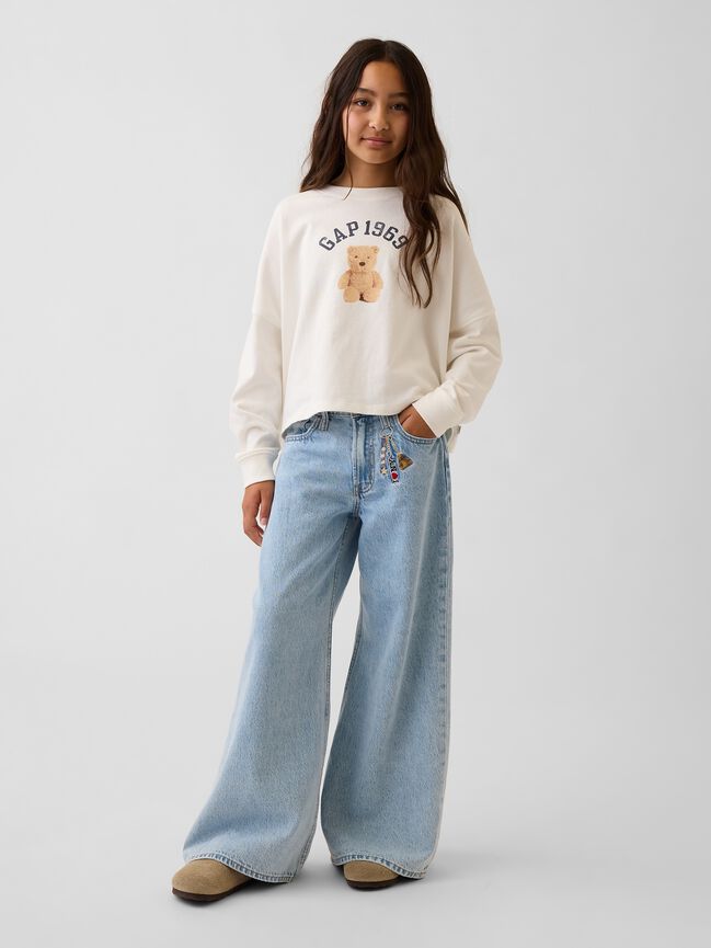 Kids Low Rise Embroidered I Heart NY Baggy Jeans gap kids low rise embroidered i heart ny baggy jeans