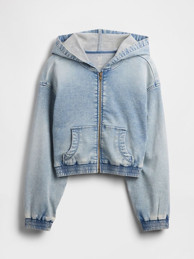 Kids Knit Denim Zip Hoodie gap kids knit denim zip hoodie