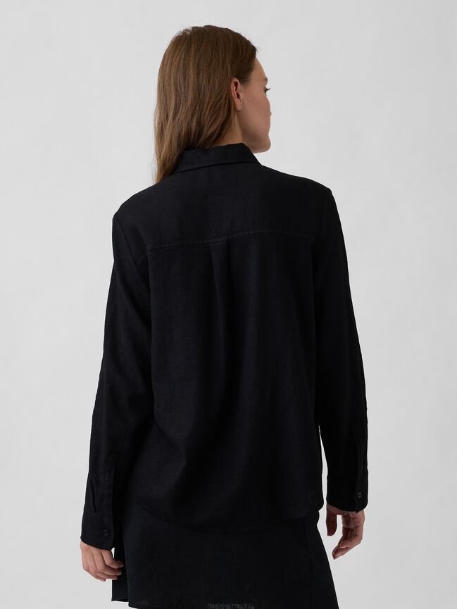 Oversized Linen-Blend Easy Shirt gap oversized linen blend easy shirt