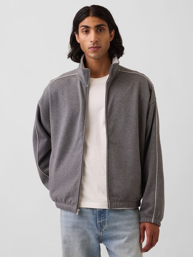 Heavyweight Oversized Zip Jacket gap heavyweight oversized zip jacket