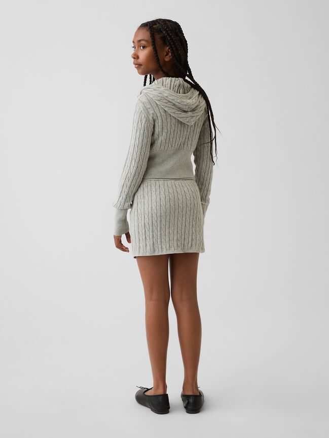 Kids 100% Cotton Cable-Knit Sweater Skort gap kids 100 cotton cable knit sweater skort