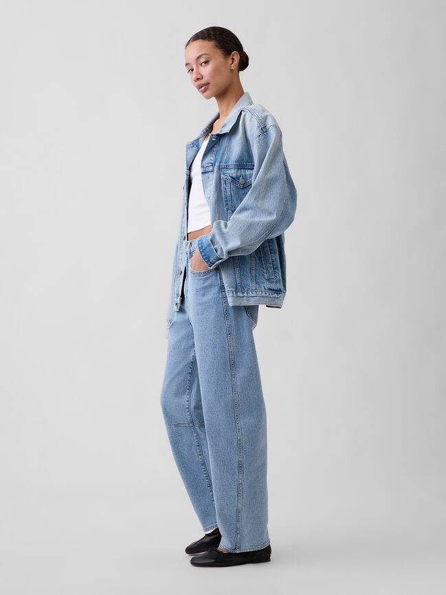 High Rise Barrel Jeans gap high rise barrel jeans
