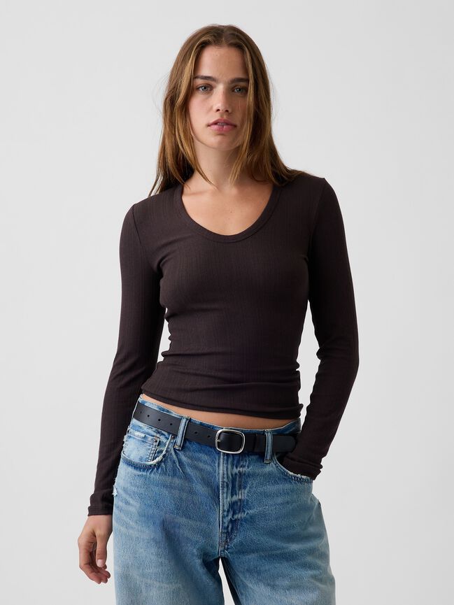Variegated Rib Top gap variegated rib top