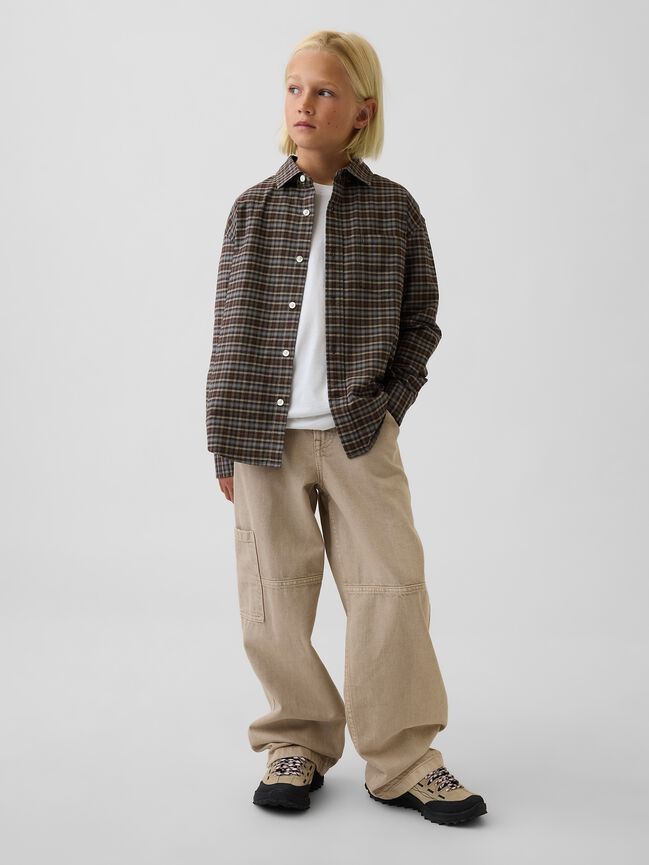 Kids Relaxed Plaid Oxford Shirt gap kids relaxed plaid oxford shirt