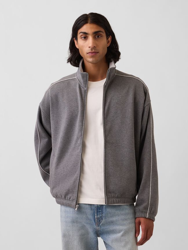 Heavyweight Oversized Zip Jacket gap heavyweight oversized zip jacket