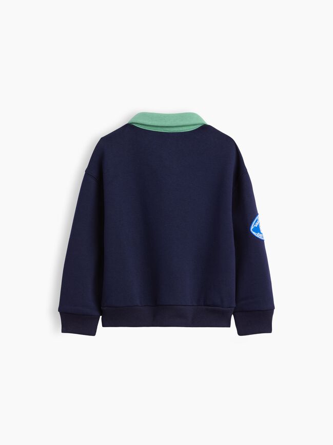 Baby & Toddler VintageSoft Varsity Logo Polo Sweatshirt gap baby toddler vintagesoft varsity logo polo sweatshirt