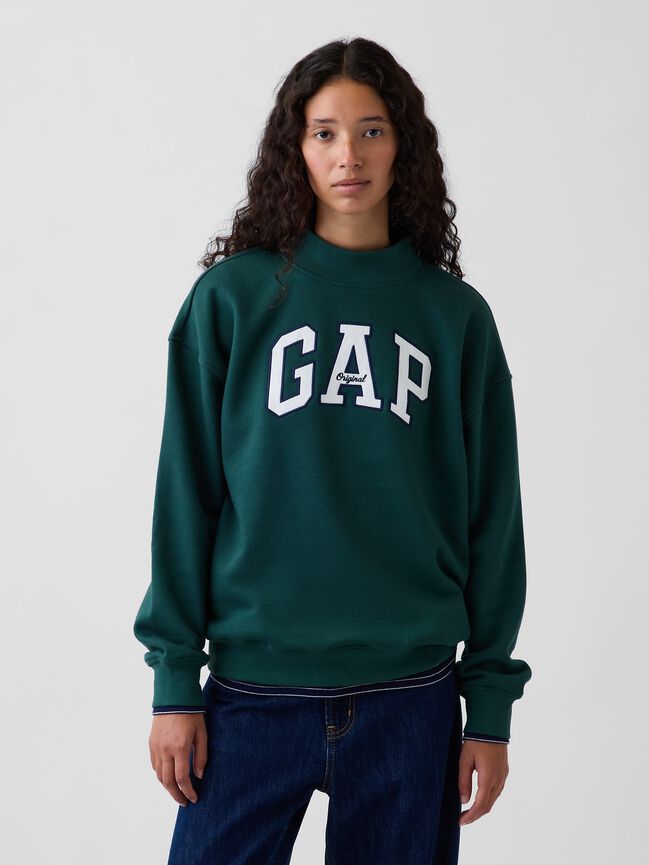 VintageSoft Oversized Mockneck Logo Sweatshirt gap vintagesoft oversized mockneck logo sweatshirt