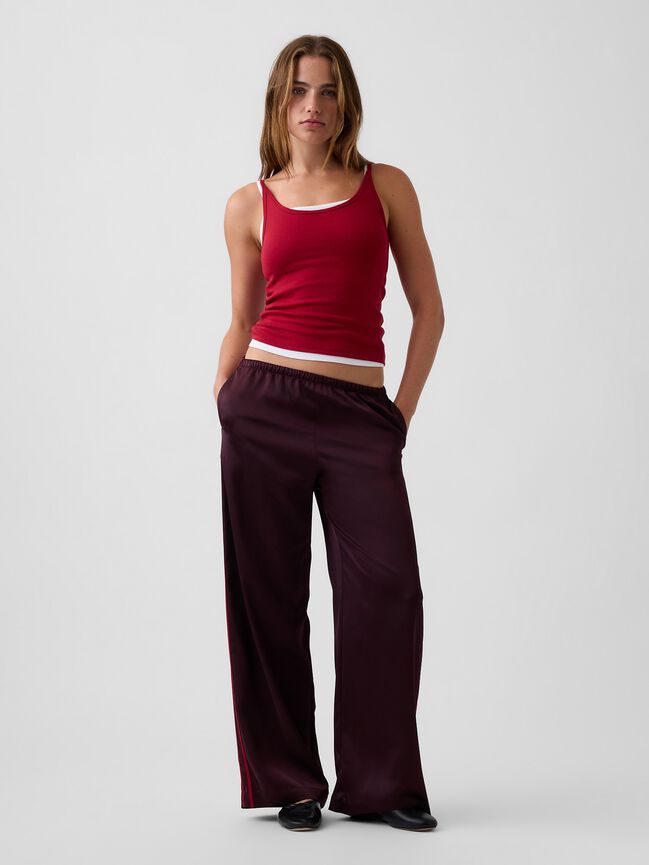 Satin Easy Wide-Leg Pants gap satin easy wide leg pants