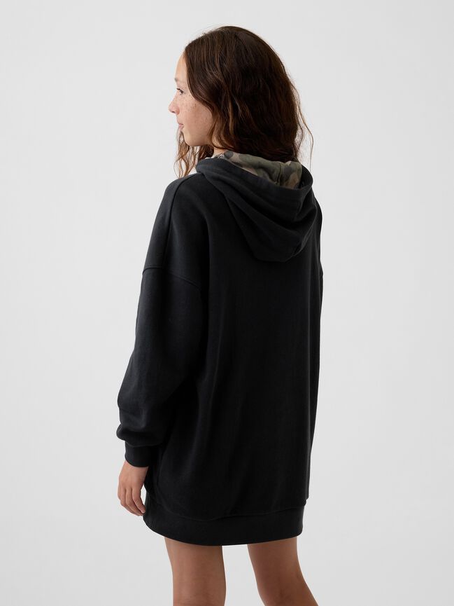Kids Oversized French Terry Hoodie Dress gap kids oversized french terry hoodie dress
