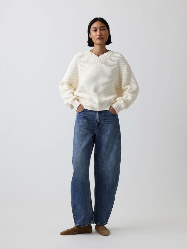 100% Cotton Oversized Shaker Sweater gap 100 cotton oversized shaker sweater