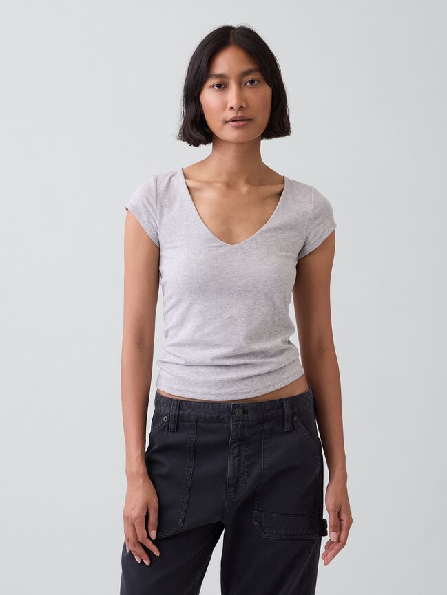 CloseKnit Jersey V-Neck T-Shirt gap closeknit jersey v neck t shirt