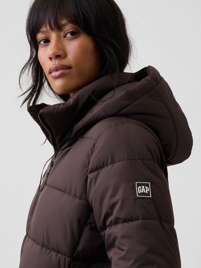 Relaxed Midi Puffer Coat gap relaxed midi puffer coat