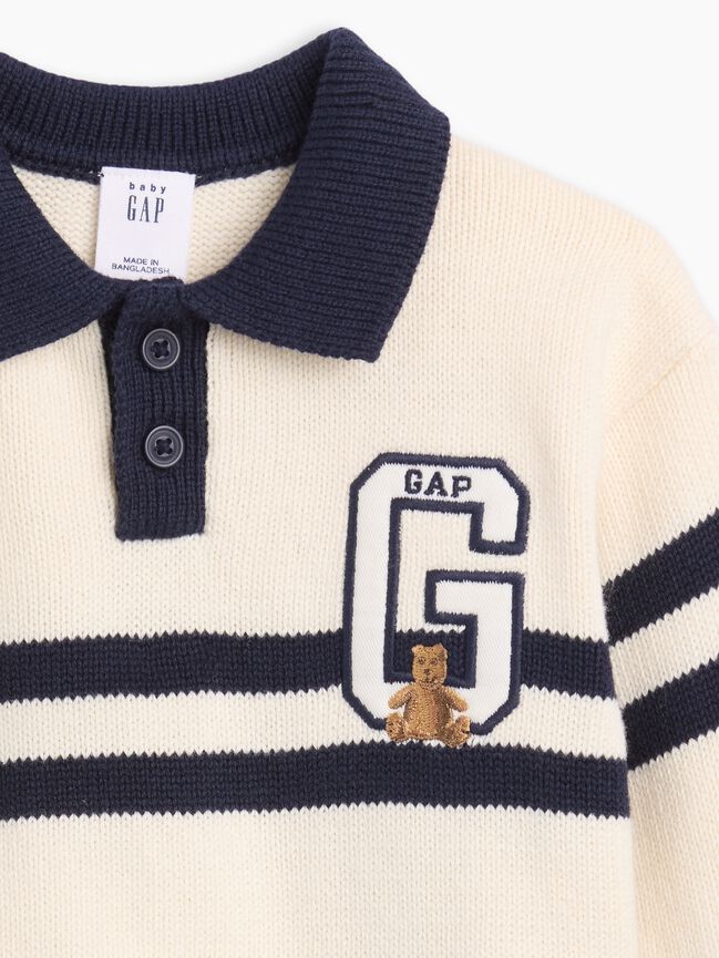 Baby Stripe Polo Sweater Outfit Set gap baby stripe polo sweater outfit set