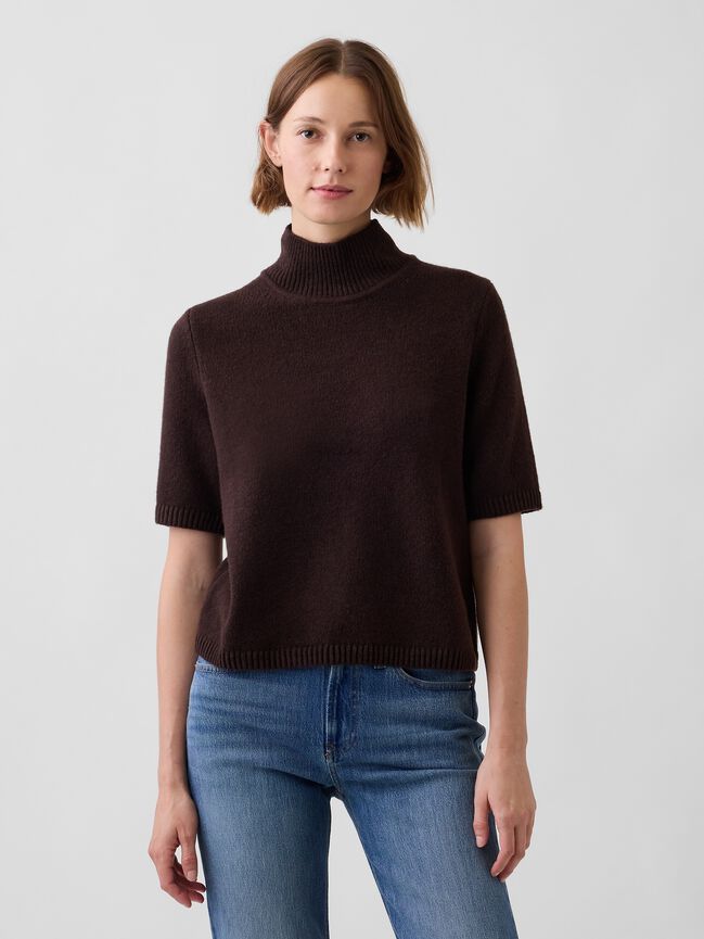 CashSoft Mockneck Elbow-Sleeve Sweater gap cashsoft mockneck elbow sleeve sweater