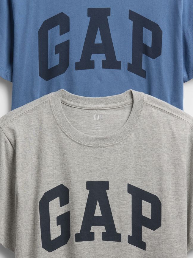 تي شيرت ناعم للاستخدام اليومي بشعار Gap (عبوة من قطعتين) تي شيرت ناعم للاستخدام اليومي بشعار gap عبوة من قطعتين