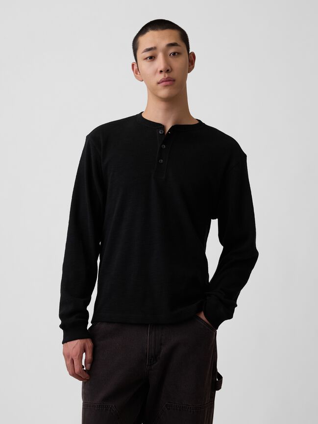 Relaxed Henley T-Shirt gap relaxed henley t shirt