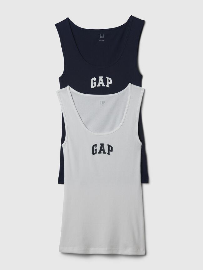 Gap Logo Ribbed Tank Top (2-Pack) gap logo ribbed tank top 2 pack