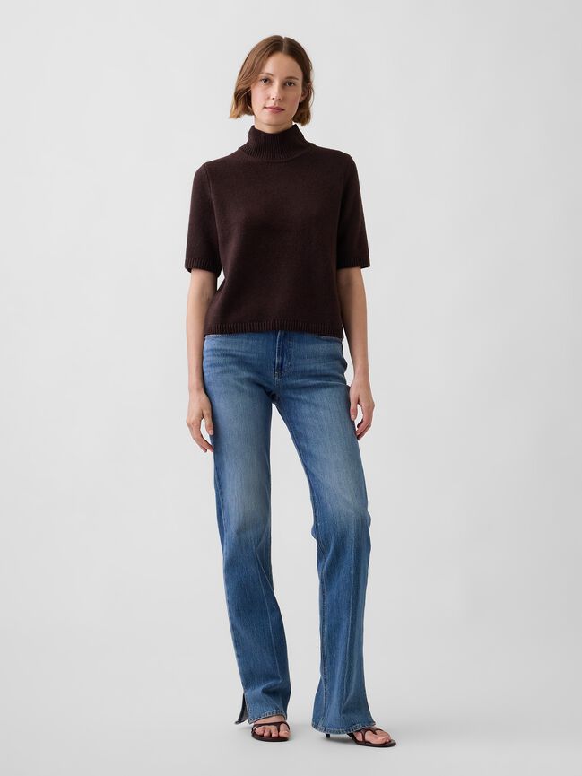 CashSoft Mockneck Elbow-Sleeve Sweater gap cashsoft mockneck elbow sleeve sweater