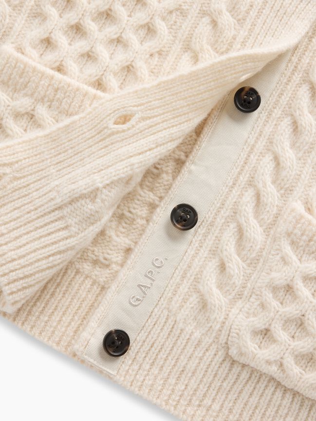 Gap × A.P.C. Wool Cable-Knit Cardigan gap a p c wool cable knit cardigan
