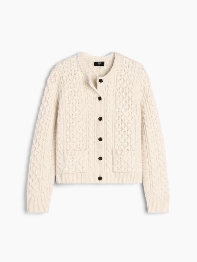 Gap × A.P.C. Wool Cable-Knit Cardigan gap a p c wool cable knit cardigan