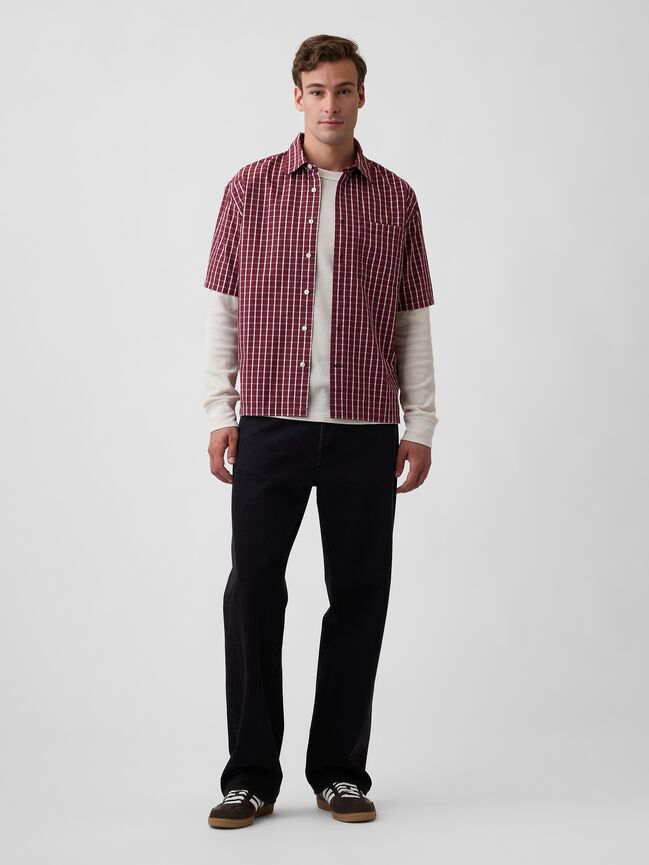 Poplin Shirt in Boxy Fit gap poplin shirt in boxy fit