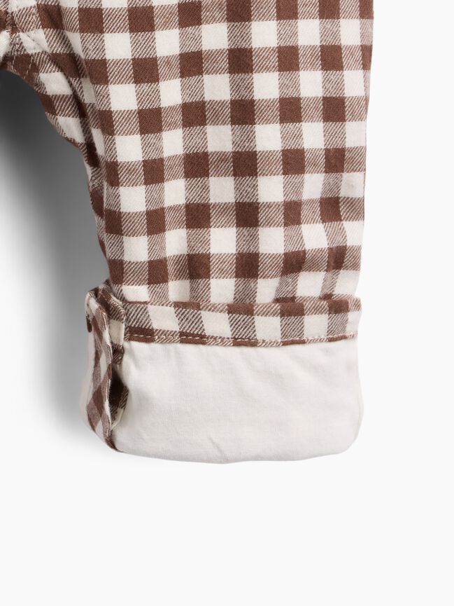 Baby Gingham Flannel One-Piece gap baby gingham flannel one piece
