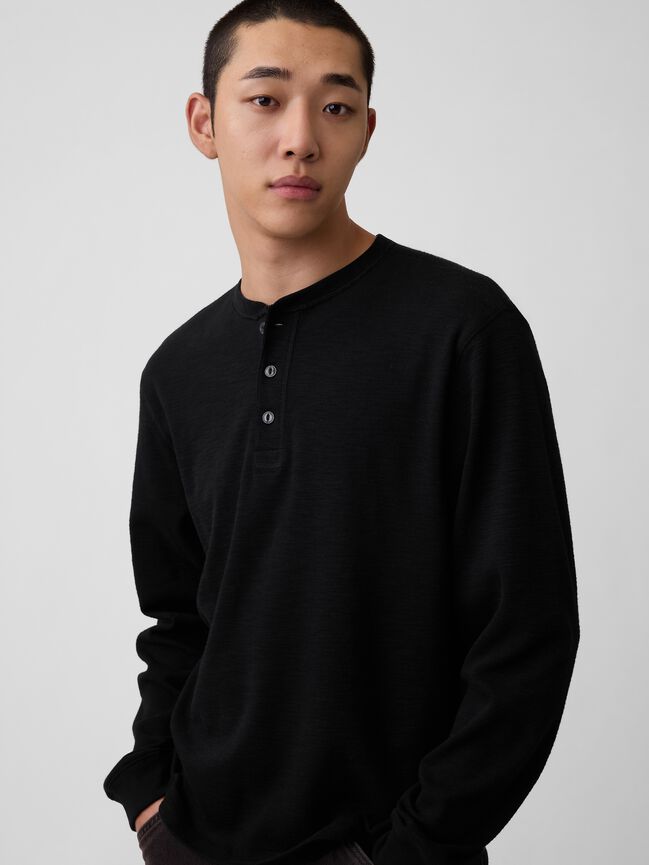 Relaxed Henley T-Shirt gap relaxed henley t shirt