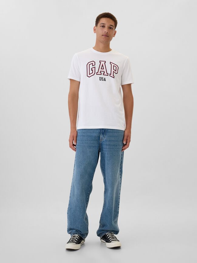 تي شيرت ناعم للاستخدام اليومي بشعار Gap USA تي شيرت ناعم للاستخدام اليومي بشعار gap usa