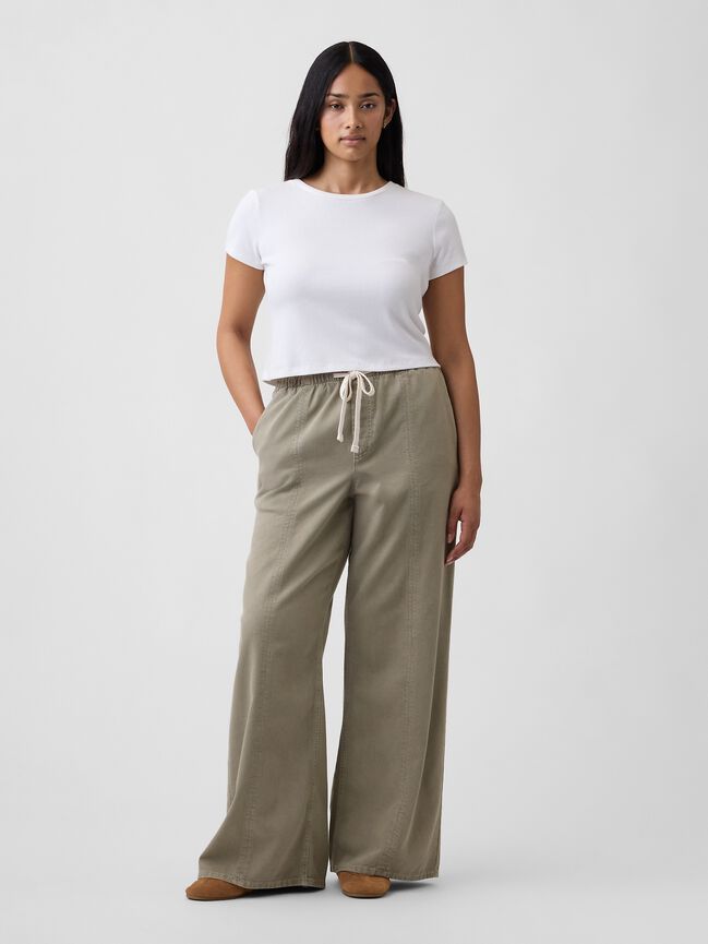 Mid Rise SuperLight Pull-On Wide-Leg Jeans gap mid rise superlight pull on wide leg jeans