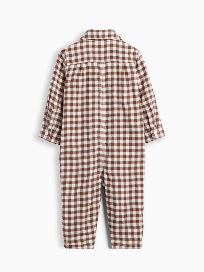 Baby Gingham Flannel One-Piece gap baby gingham flannel one piece
