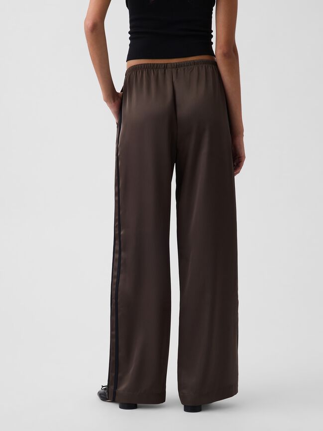 Satin Easy Wide-Leg Pants gap satin easy wide leg pants