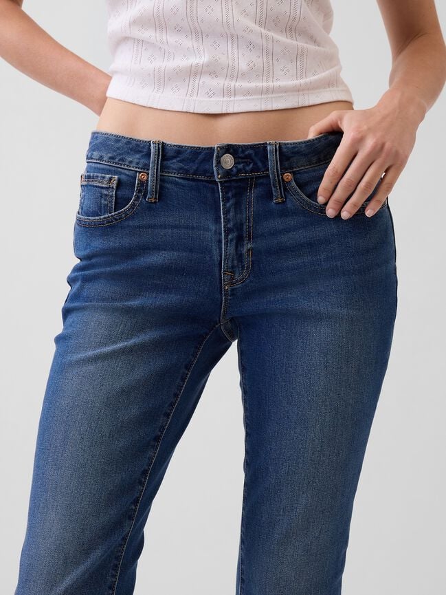 جينز طويل ونحيف بخصر منخفض gap جينز طويل ونحيف بخصر منخفض