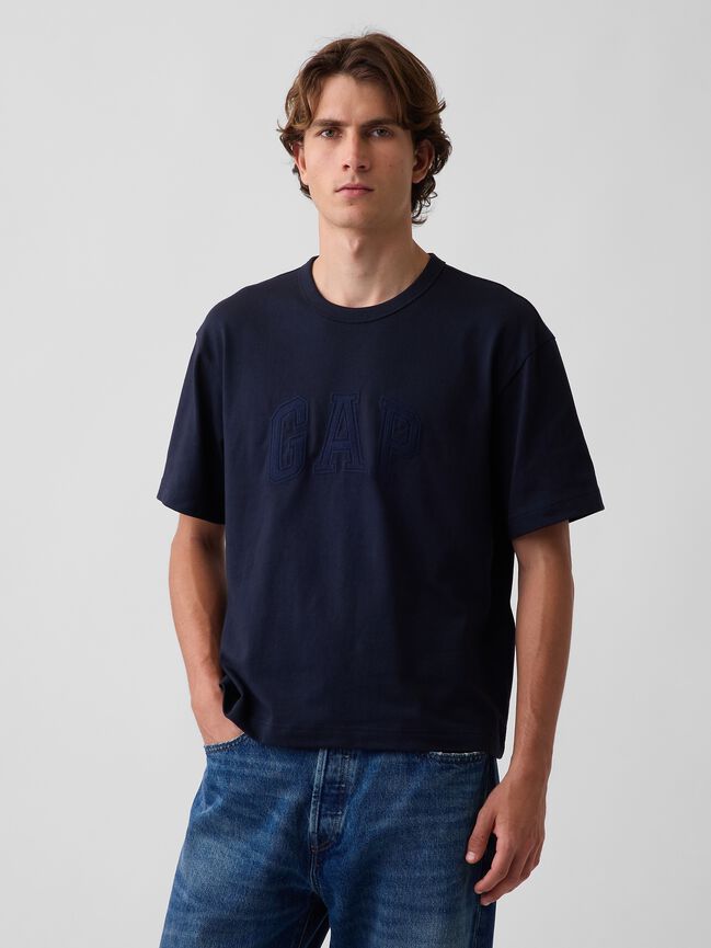 Heavyweight Relaxed Gap Logo Crop T-Shirt heavyweight relaxed gap logo crop t shirt